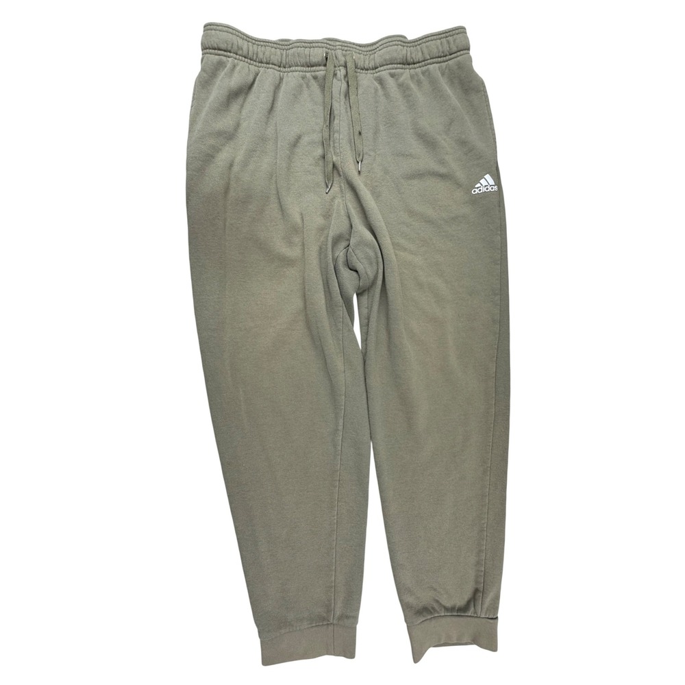 Adidas‎ Mens XL Green Cotton Blend Jogger Sweatpants Elastic Waist Drawstring